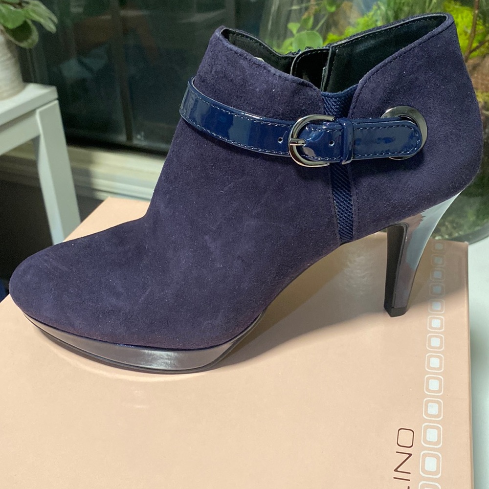 Bandolino Suede Dark Navy Heeled Boots